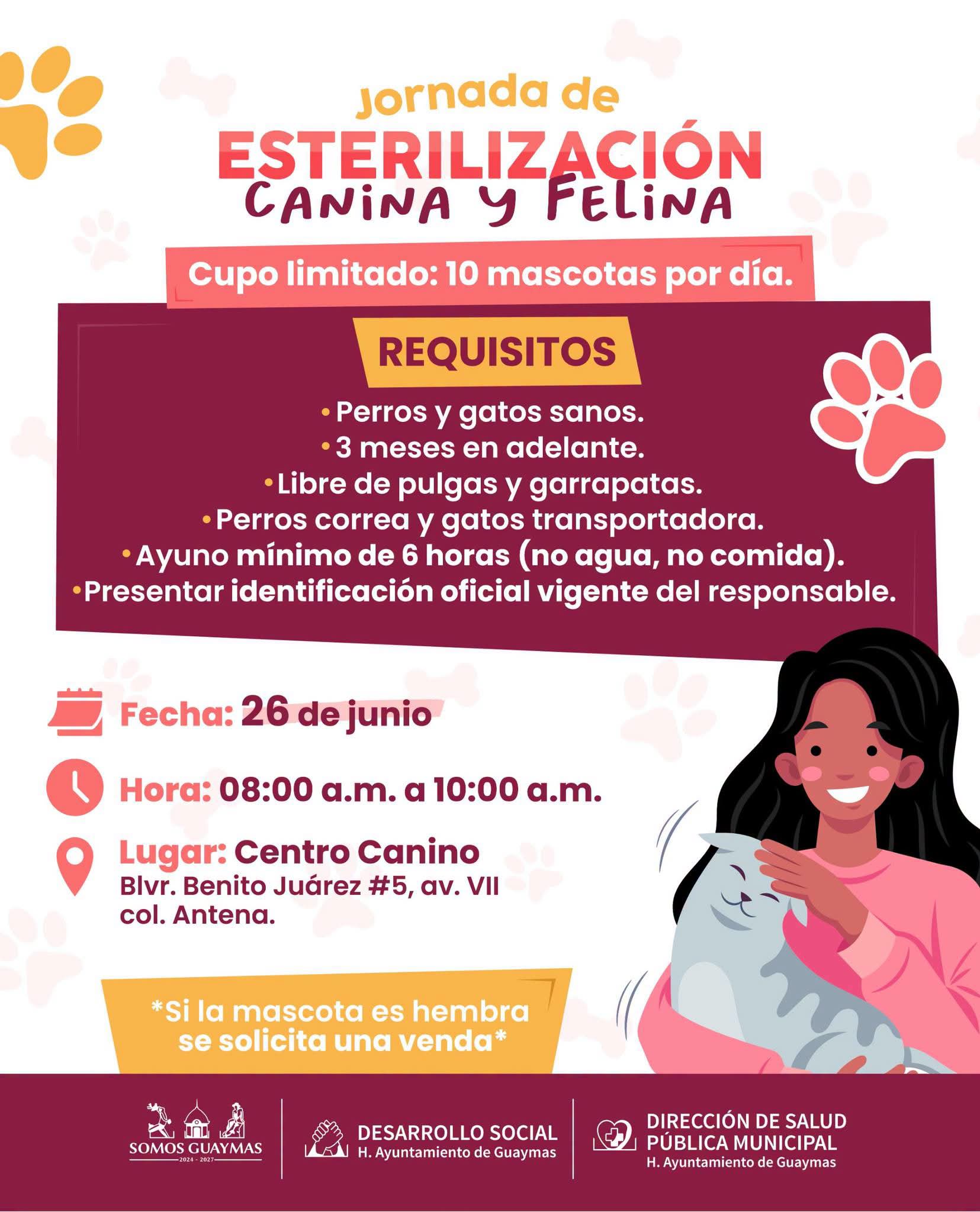 Ayuntamiento realizará esterilización canina y felina