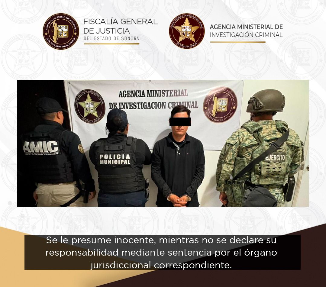 Ejecutan AMIC, DEFENSA y Policía Municipal orden de aprehensión por robo violento en Cananea