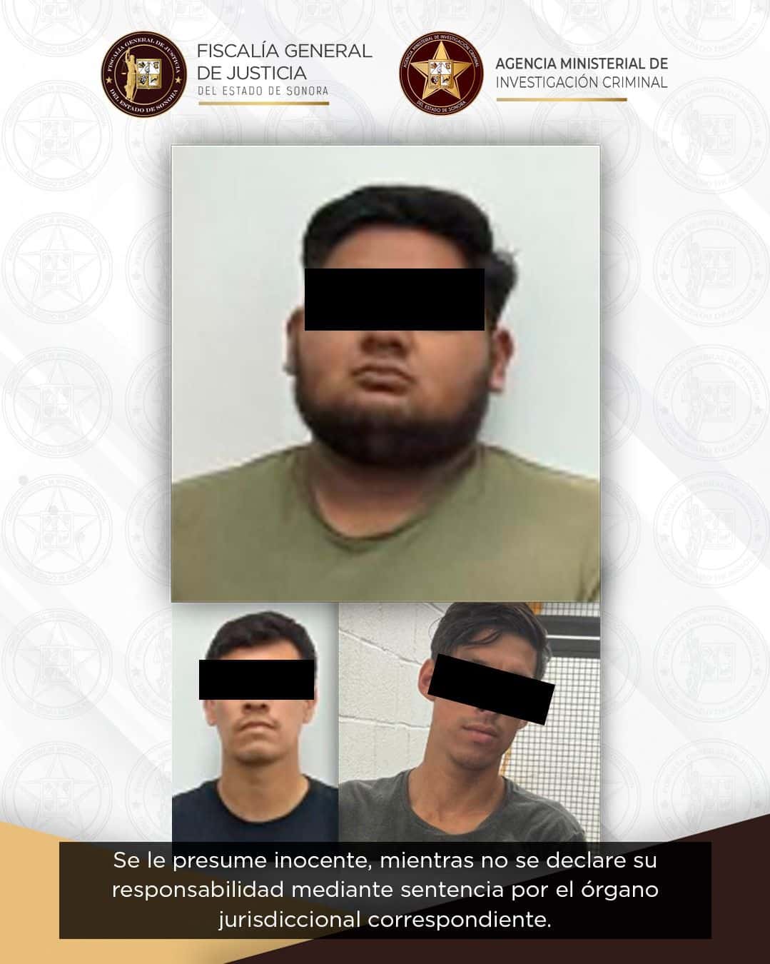 Formula FGJES imputación contra tres detenidos por doble homicidio en Guaymas