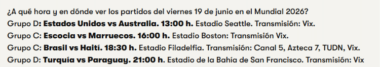 Partidos del Mundial 2026 para este viernes 19 de junio 2 image