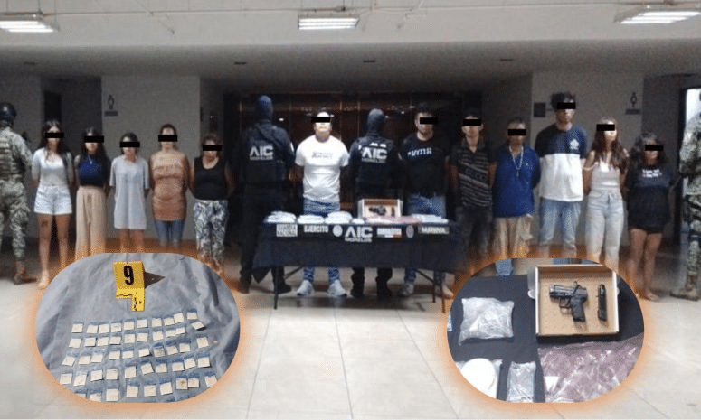 Marina realiza cateo en Jiutepec; detiene a 12 personas y asegura droga y un arma 1 image