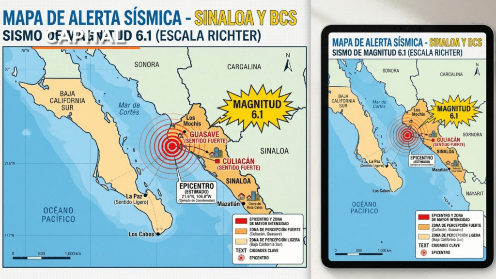 Sismo de magnitud 6.1 sacude Sinaloa; movimiento se percibe también en Durango 1 image