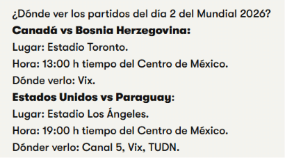 Estados Unidos y Canadá debutan en el Mundial 2026 2 image