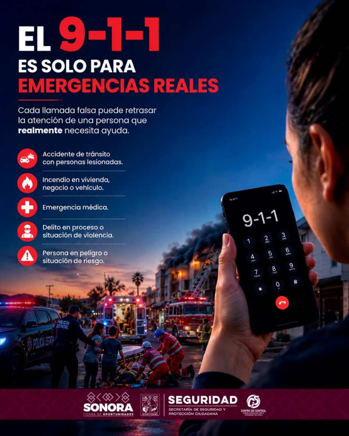 Refuerza SSPC Sonora la cultura del uso responsable del 9-1-1