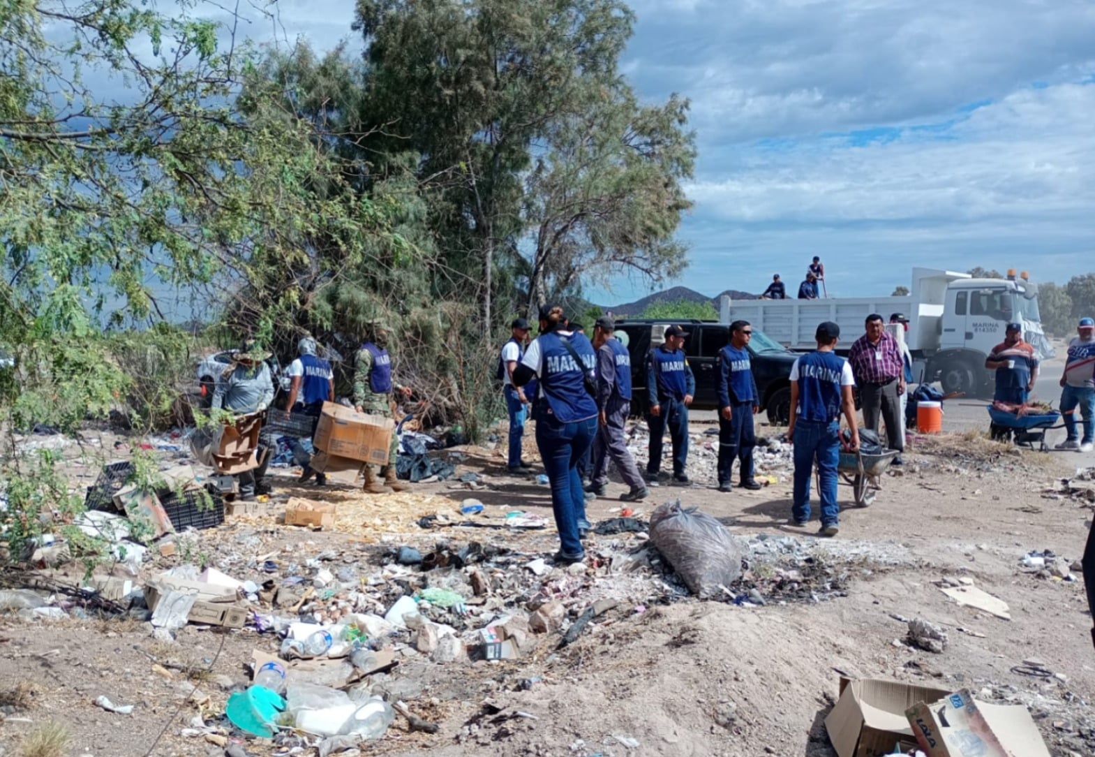 Respalda Marina limpieza de arroyos en Empalme