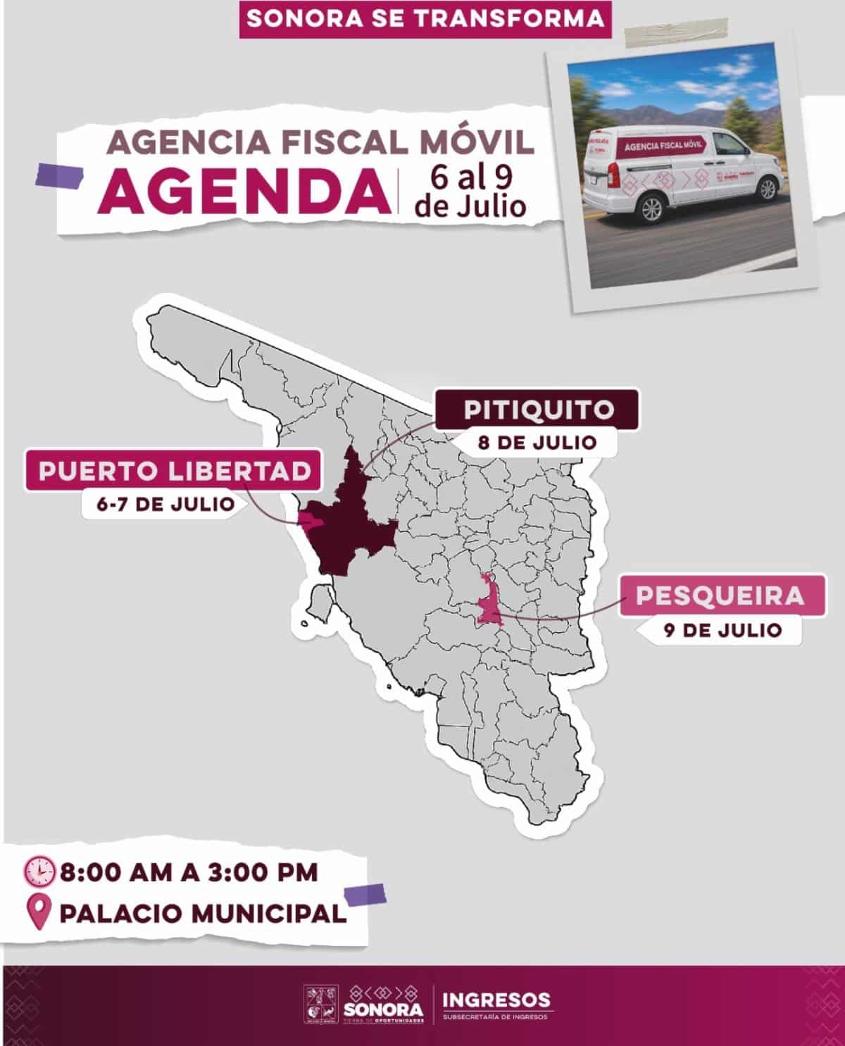 Refuerza Gobierno de Sonora atención ciudadana con Agencia Fiscal Móvil