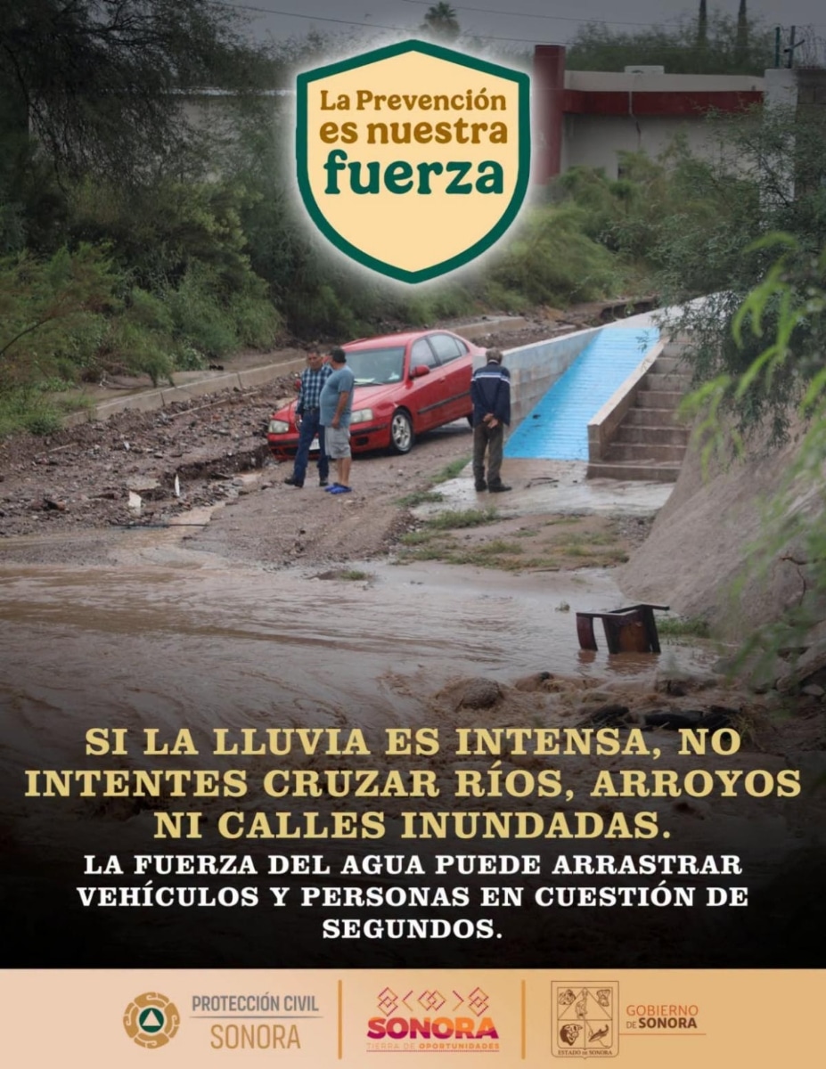 Llama Protección Civil Sonora a reforzar medidas preventivas por lluvias en la entidad