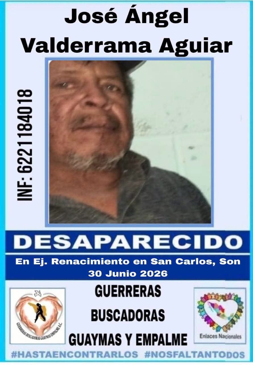 Desaparece abuelito en San Carlos