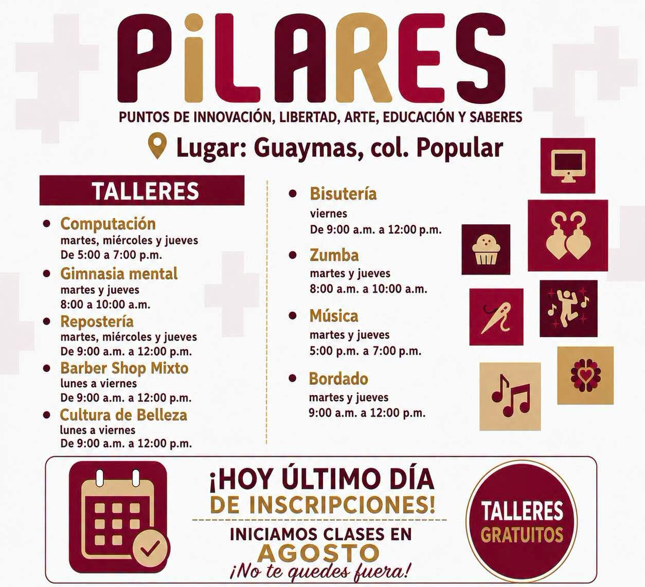 Cierran inscripciones de Pilares en Guaymas