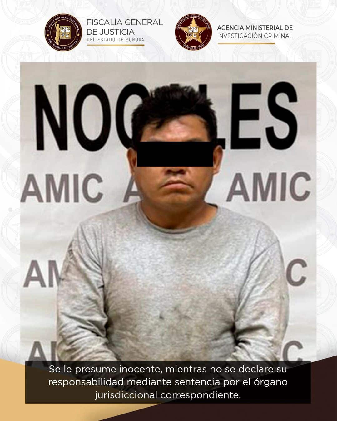FGJES formula imputación contra sujeto por retener a un hombre contra su voluntad en Nogales