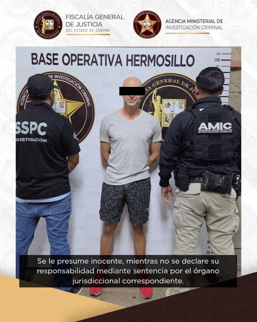 Operativo conjunto SSPC-AMIC logra aseguramiento en Hermosillo de ciudadano estadounidense con orden de arresto vigente en Estados Unidos de América 1 WhatsApp Image 2026-07-05 at 2.52.26 PM