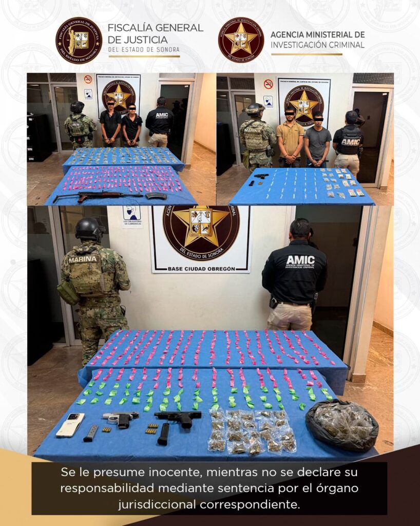 Operativos coordinados de FGJES, AMIC, DEFENSA y SEMAR dejan cuatro detenidos, armas y más de 670 dosis de drogas aseguradas en Cajeme 1 WhatsApp Image 2026-07-06 at 8.06.28 PM