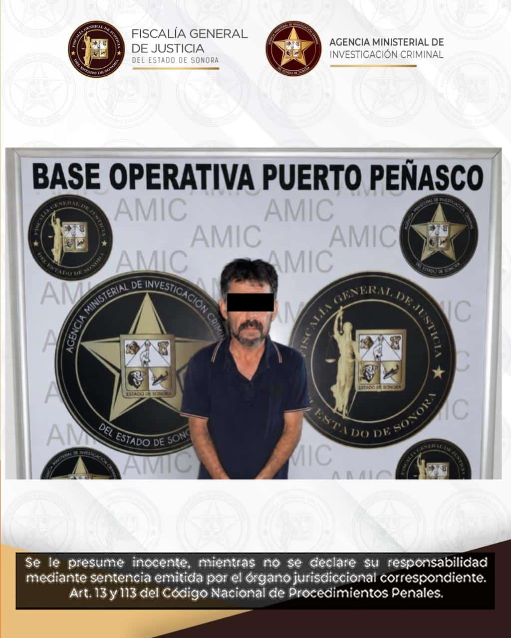 Detienen AMIC y Policía Municipal a hombre con narcótico en Puerto Peñasco