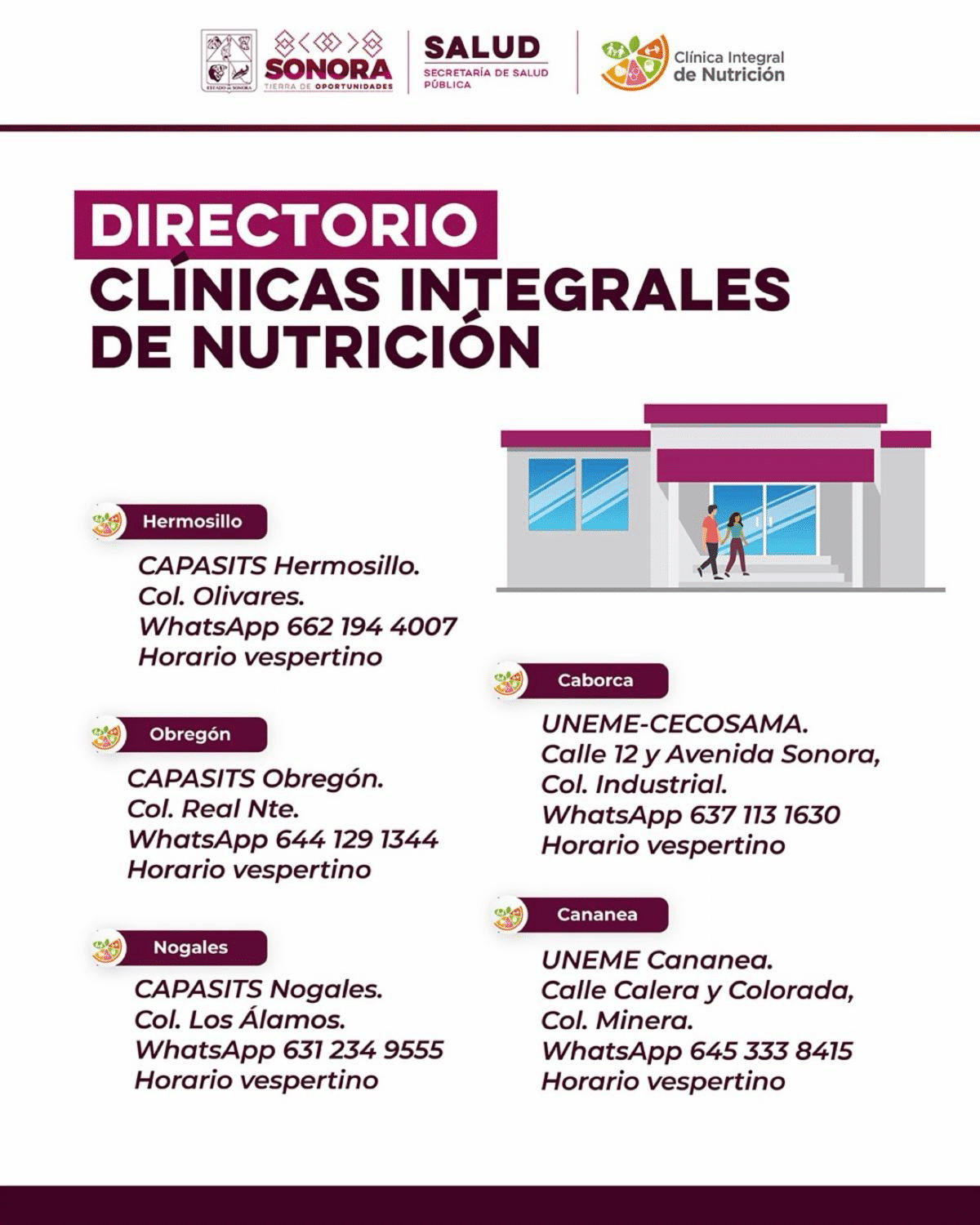 Invita Salud Sonora a aprovechar los servicios gratuitos de las Clínicas Integrales de Nutrición