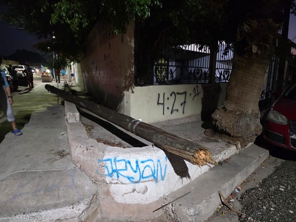 Derriba vehículo postes de Telmex 2 551