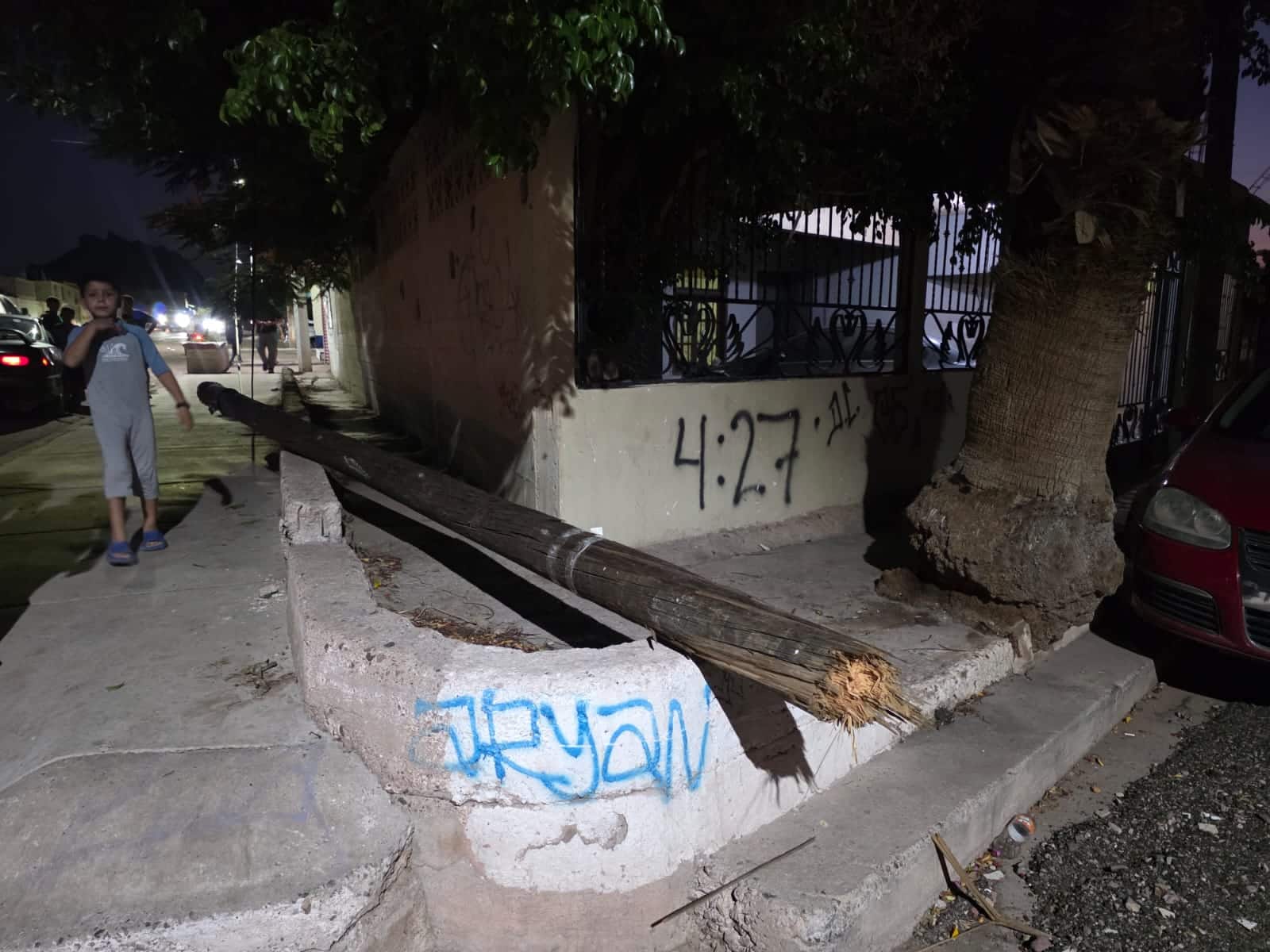 Derriba vehículo postes de Telmex