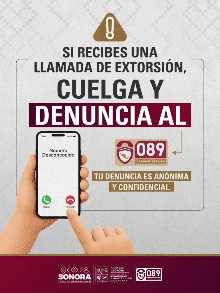 Reportes ciudadanos al 089 refuerzan acciones para prevenir la extorsión en Sonora 2 image