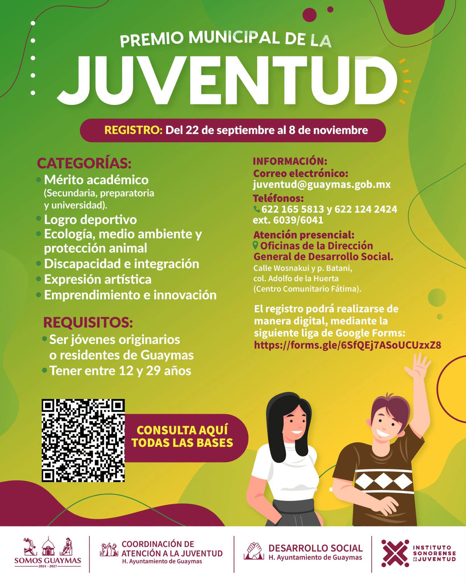 Convocan a Premio Municipal de la Juventud