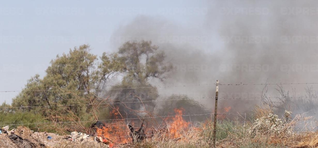 Atienden incendio de maleza