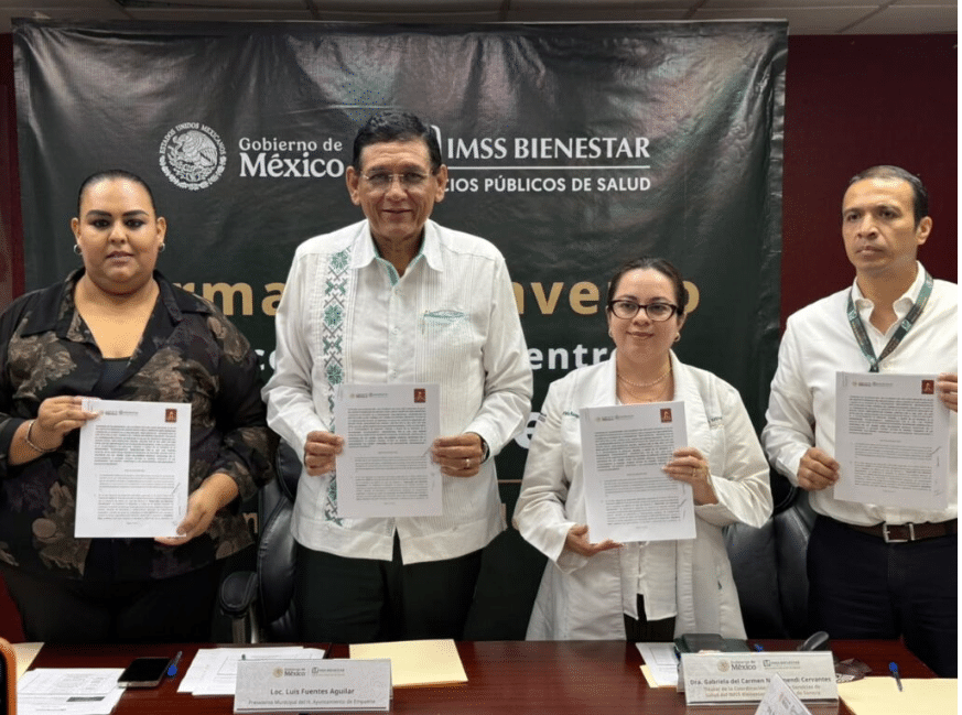 Firman convenio Ayuntamiento de Empalme e IMSS-Bienestar para fortalecer servicios de salud