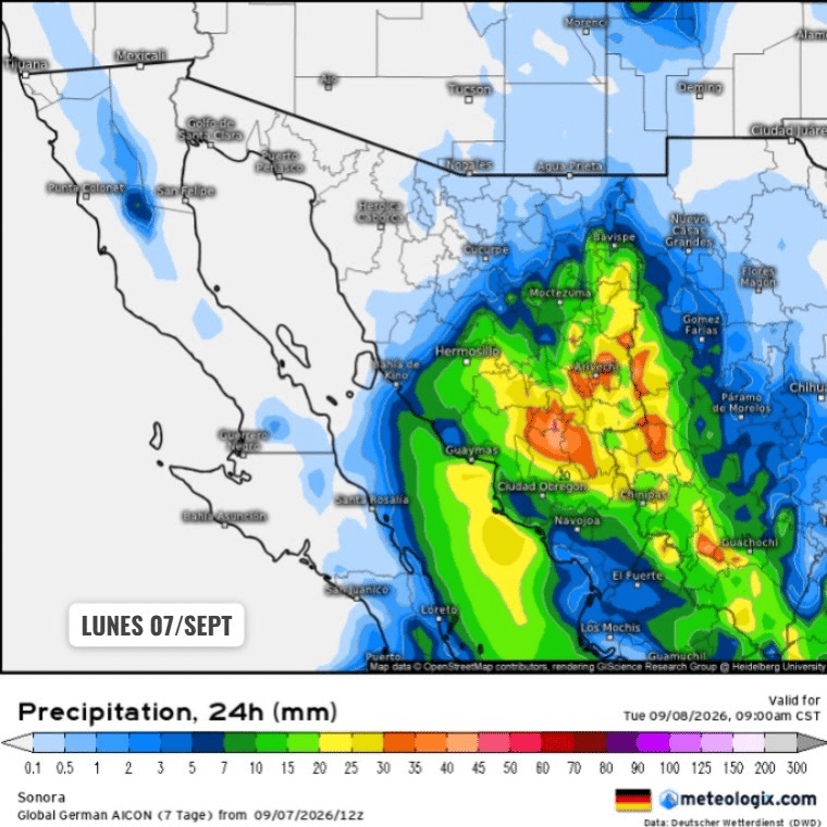 Prevé Protección Civil lluvias fuertes y altas temperaturas en Sonora 3 image