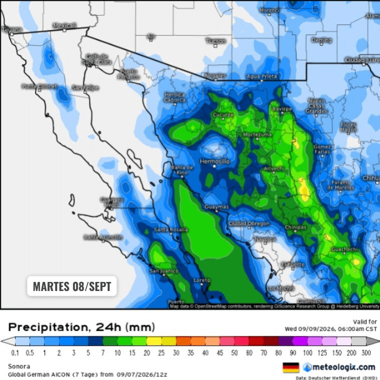 Prevé Protección Civil lluvias fuertes y altas temperaturas en Sonora 2 image