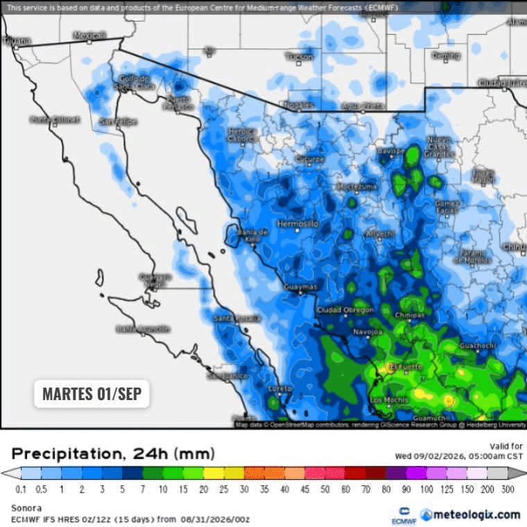 Protección Civil Sonora informa sobre tormentas y altas temperaturas en la entidad