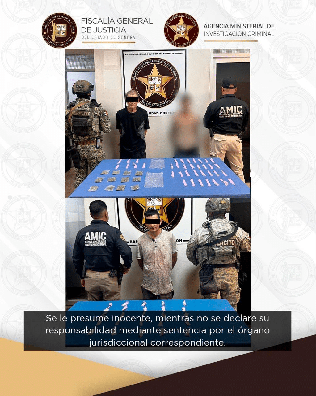 Operativos AMIC-DEFENSA en Cajeme dejan tres detenidos y 74 envoltorios con narcótico asegurados