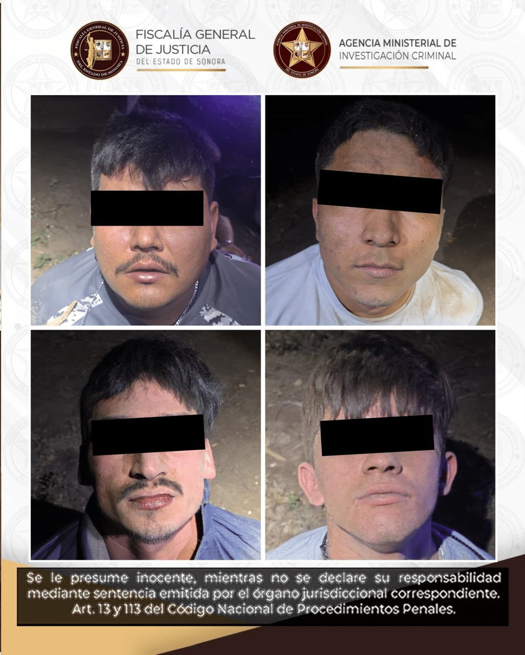 FGJES integra carpeta de investigación contra cuatro detenidos tras agresión armada a corporaciones de seguridad en Cajeme