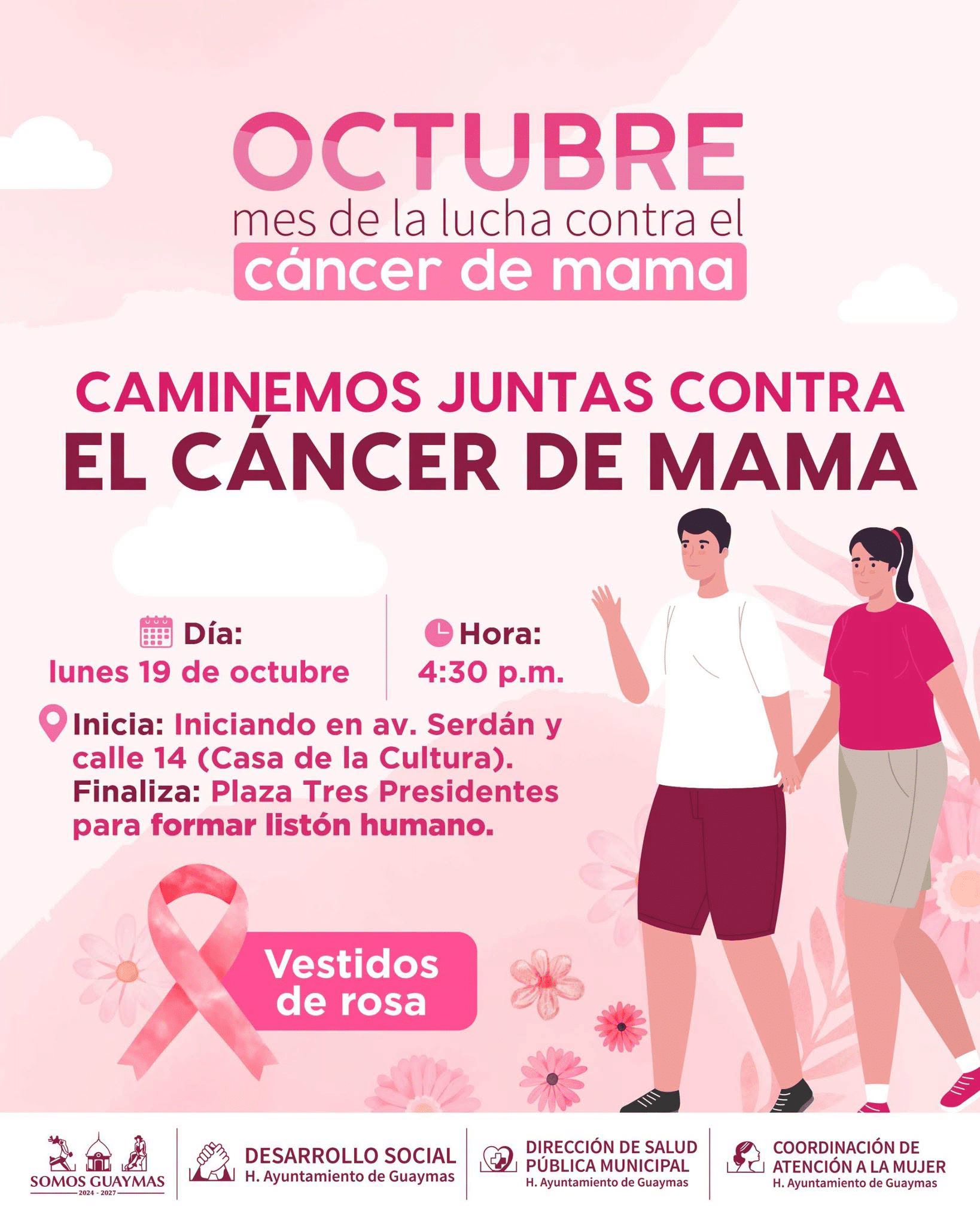 Convocan a caminata contra el cáncer de mama