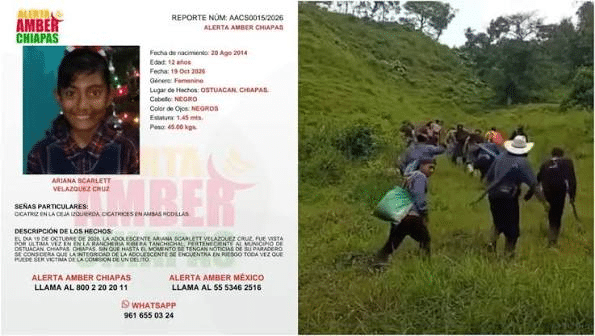 Localizan sin vida a menor de 12 años desaparecida en Chiapas 1 image