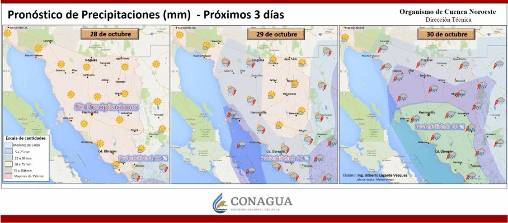 Informa Protección Civil Sonora que a partir del viernes aumenta la probabilidad de tormentas en el estado 2 image